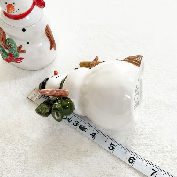 Oneida Snow Family Warren Kimble Snowman Sugar & Creamer Set Hand Painted 2004 - Picture 15 of 16